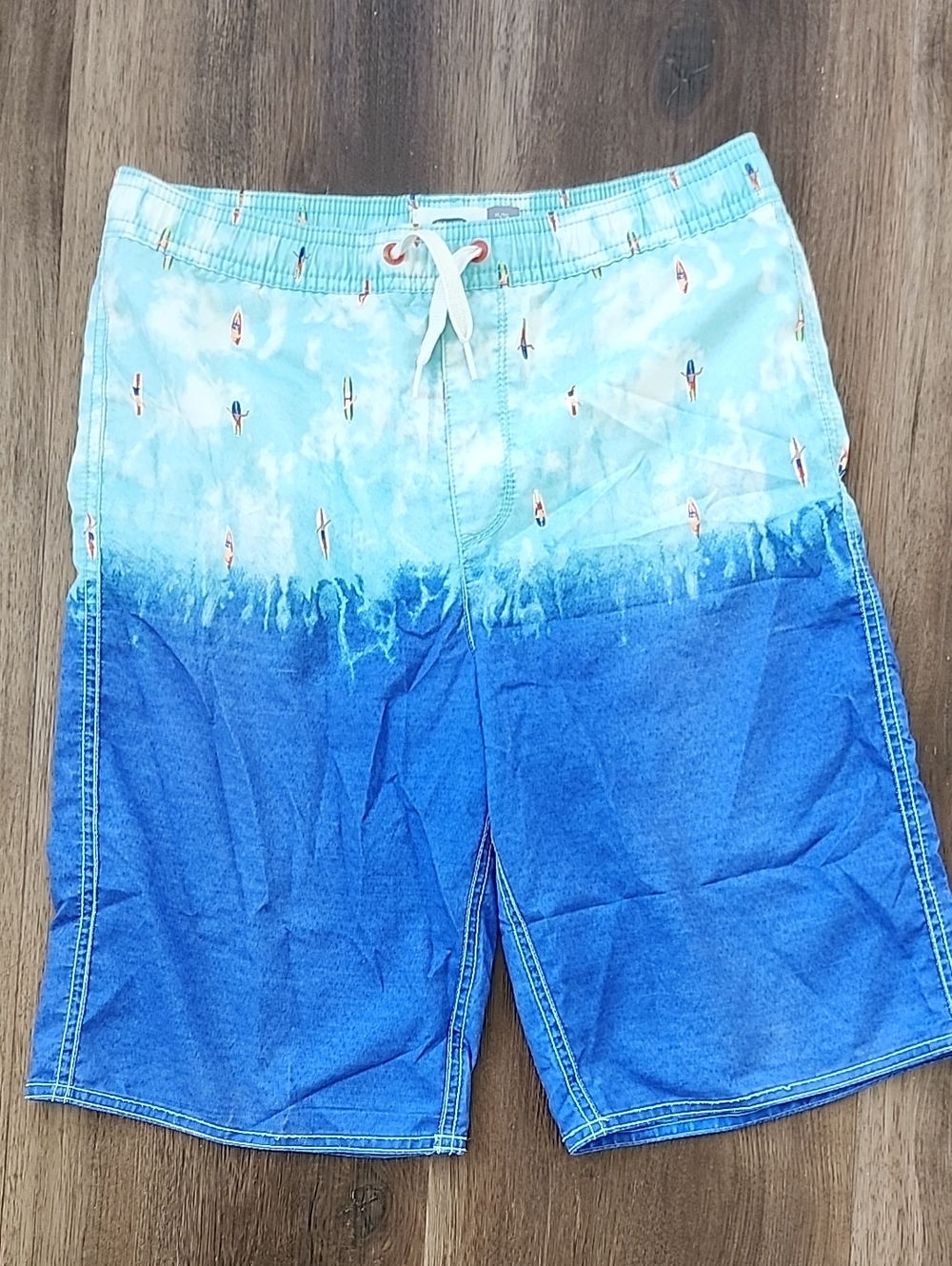 Boys Old Navy Two-Tone Light Blue and Royal Blue Swim Shorts